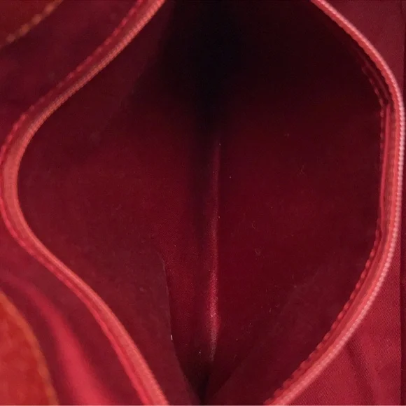 Gucci Red GG Canvas Tote with Leather Handles - Picture 7 of 14